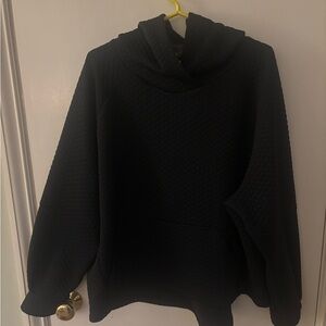 Zella Black Textured Cowl Pullover